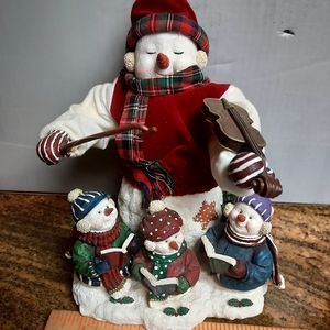 Vintage Jolly Motion Musical Snowman plays 12 songs on Violin.